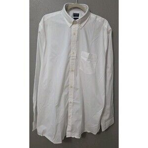 New GAP XL Tall XLT Mens Standard Fit Coolmax Ecomade L/S Button Up White Shirt